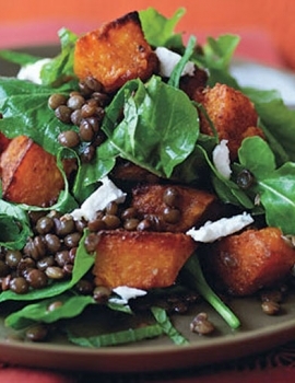 SPICED PUMPKIN, LENTIL AND FETA SALAD